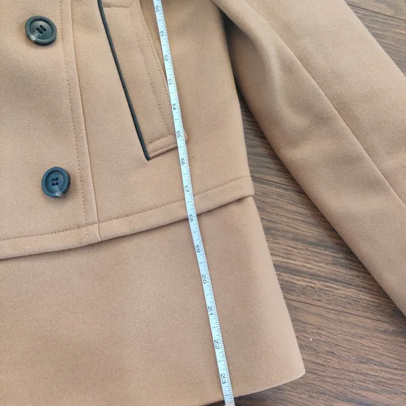 *Club Monaco Franci Tan Wool Pea Coat with Black Trim - Small - Picture 10 of 10